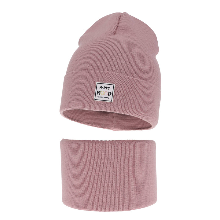 Осенне-весенний комплект для девочки: шапка и фуражка розового цвета Mersila