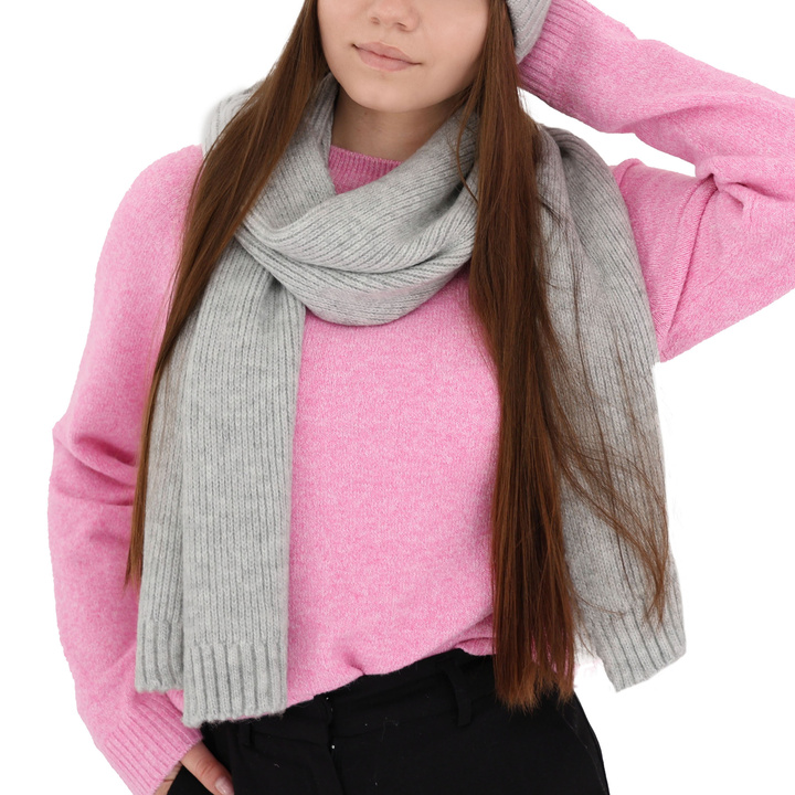 Женский зимний шарф из серой шерсти Loretta