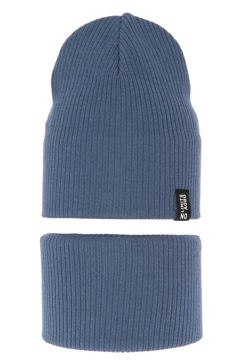 Детский комплект: колпак и дымоход осень/весна голубой Тунис