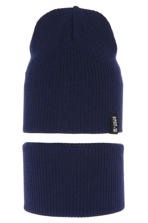 Детский комплект: колпак и дымоход осень/весна темно-синий Тунис