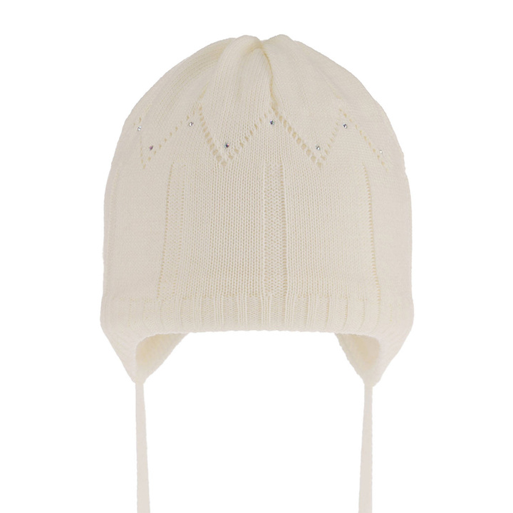 Осенне-весенняя шапочка для девочки кремовая Mercja