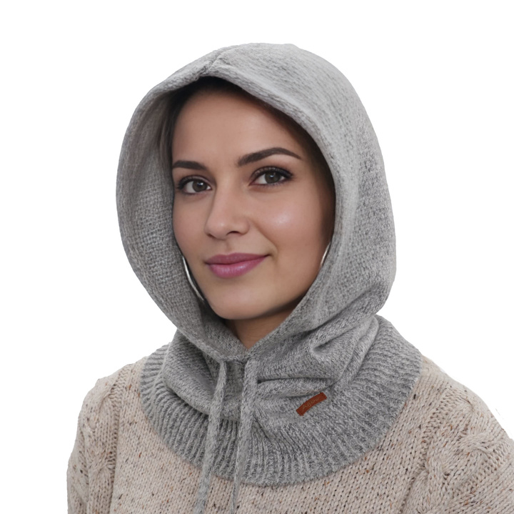 Женская серая шерстяная зимняя балаклава Elizabeth