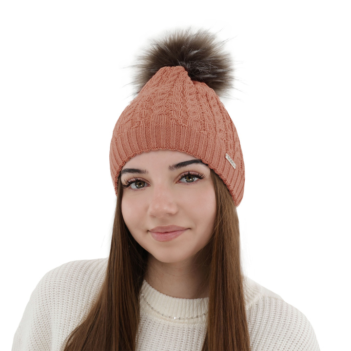 Женская зимняя фасоль из розовой шерсти Satina