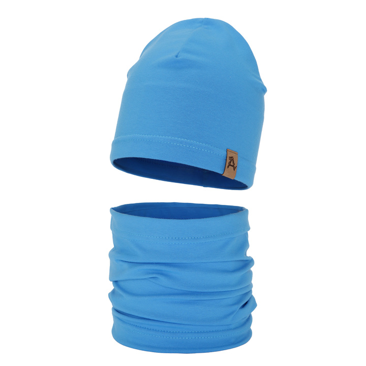 Шапка и труба для мальчика, осенне-весенний комплект синий Griffin
