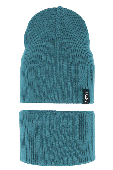 Детский комплект: колпак и дымоход осень/весна голубой Тунис