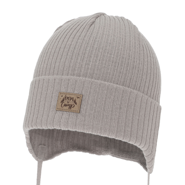 Осенняя/весенняя шапка для мальчика, бежевая, на завязках, с хлопком, Fenris