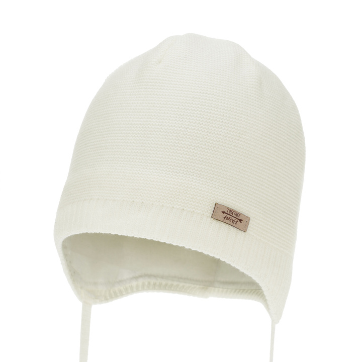 Осенняя/весенняя шапка для девочки, кремовая, на завязках, Svenja