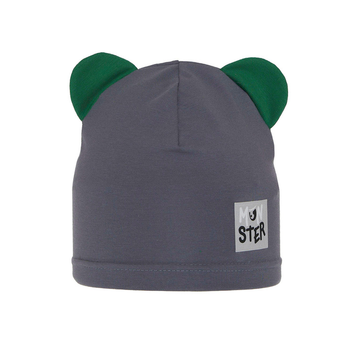 Осенняя/весенняя шапочка для мальчика хлопковая серая Jugo