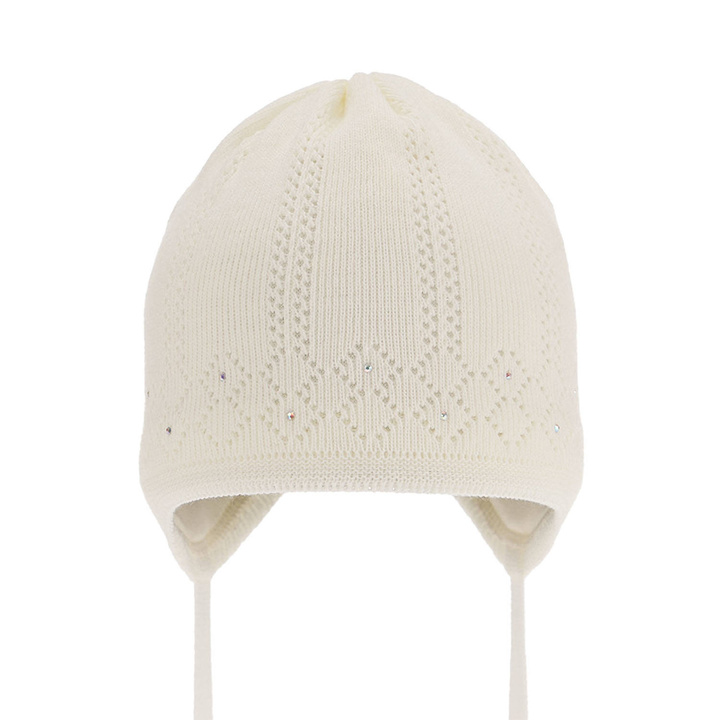 Осенне-весенняя шапочка для девочки кремовая Antila