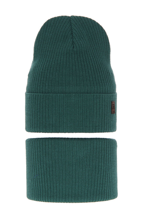 Осенне-весенний комплект для мальчика: шапочка и дымоход изумрудный Дракон