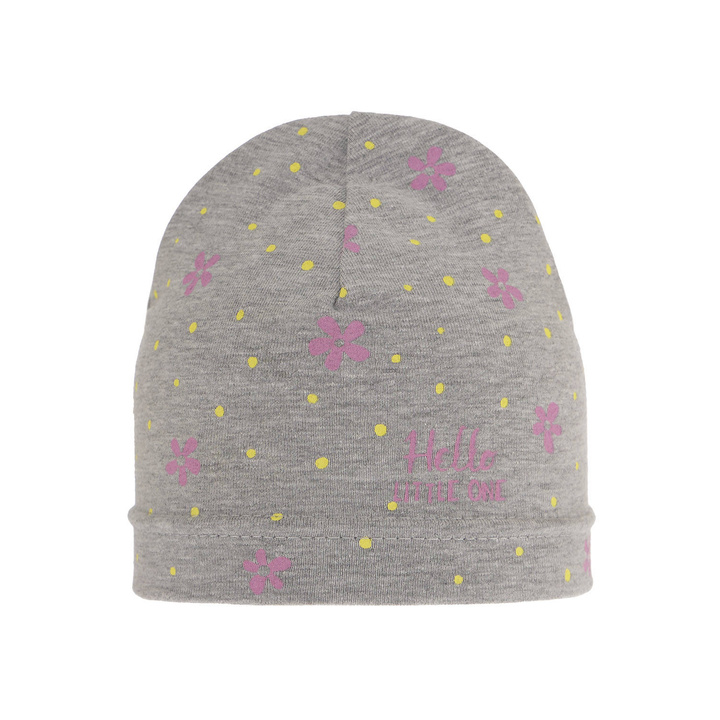 Осенняя/весенняя хлопковая шапочка для девочек серая Nila