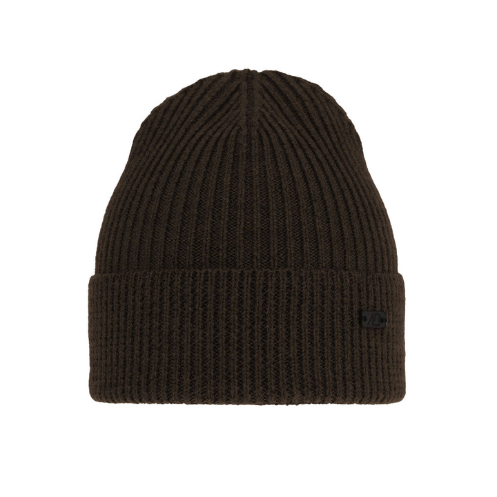 Мужская зимняя шапка коричневого цвета 100% шерсть экстратонкого мериноса Owen