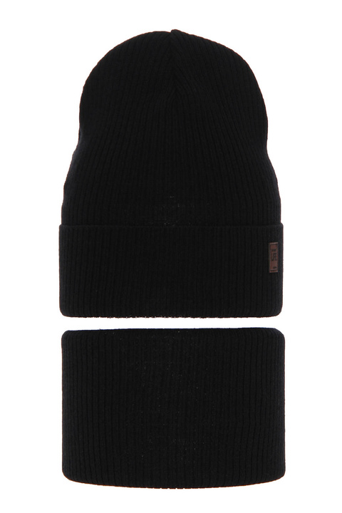 Осенне-весенний комплект для мальчика: шапочка и дымоход черный Дракон