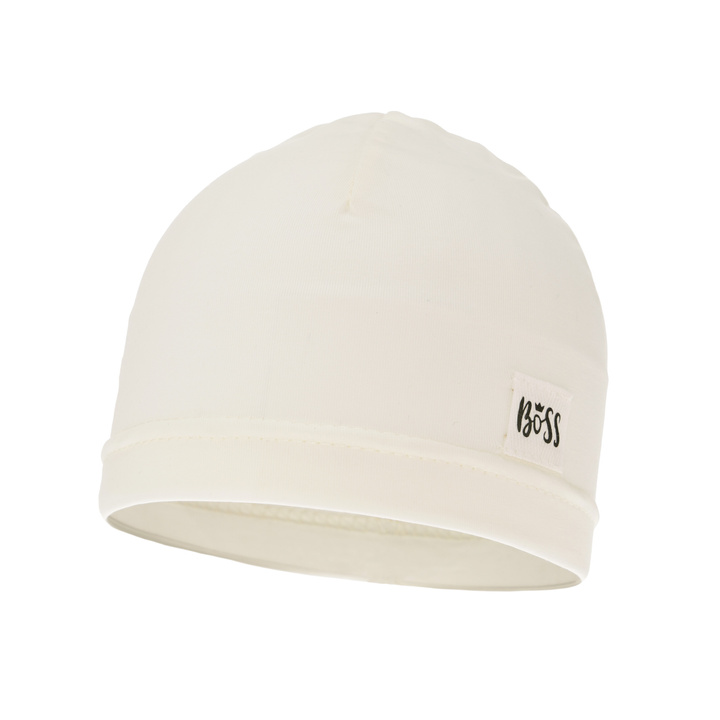 Хлопковая детская шапочка осень/весна кремовая Niki