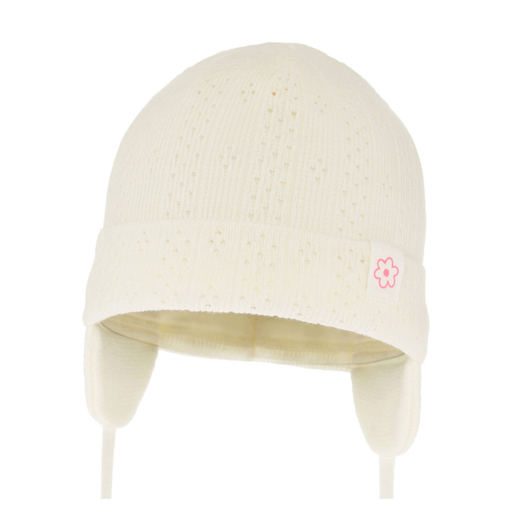 Осенне-весенняя шапочка для девочки кремового цвета Lucrezia