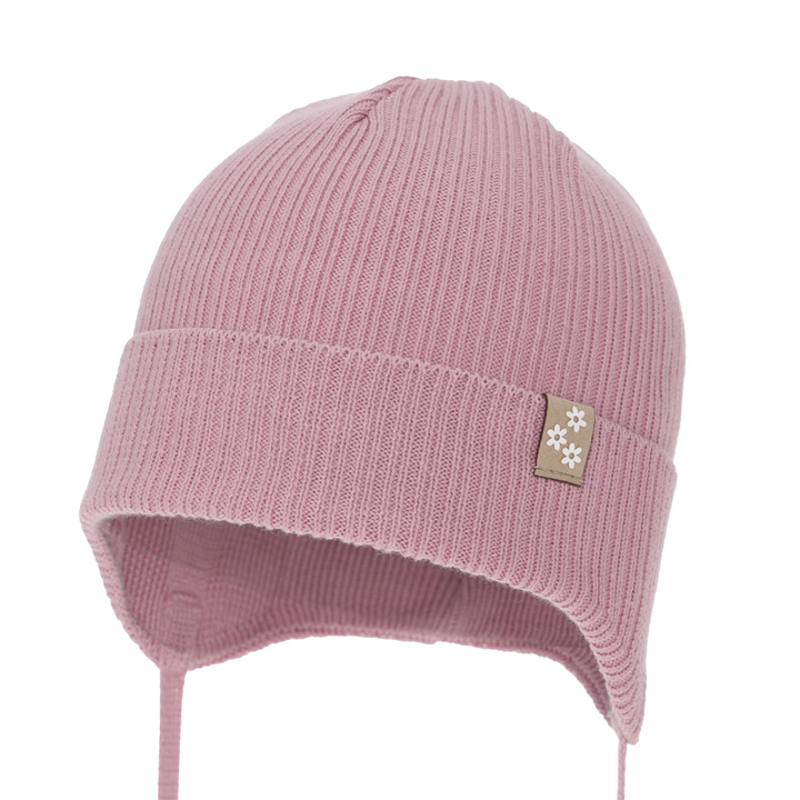 Осенняя/весенняя шапка для девочки, вересковая, на завязках, 100% хлопок, Lunara