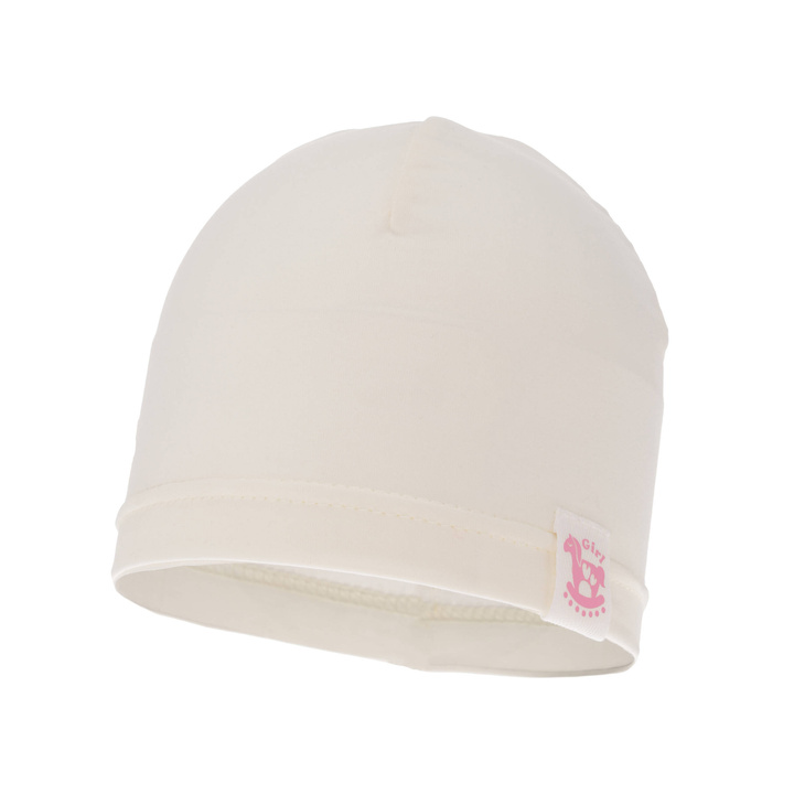 Осенняя/весенняя хлопковая шапочка для малышки кремовая Mia