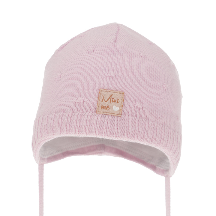 Осенняя/весенняя шапка для девочек фиолетовая связанная Celine