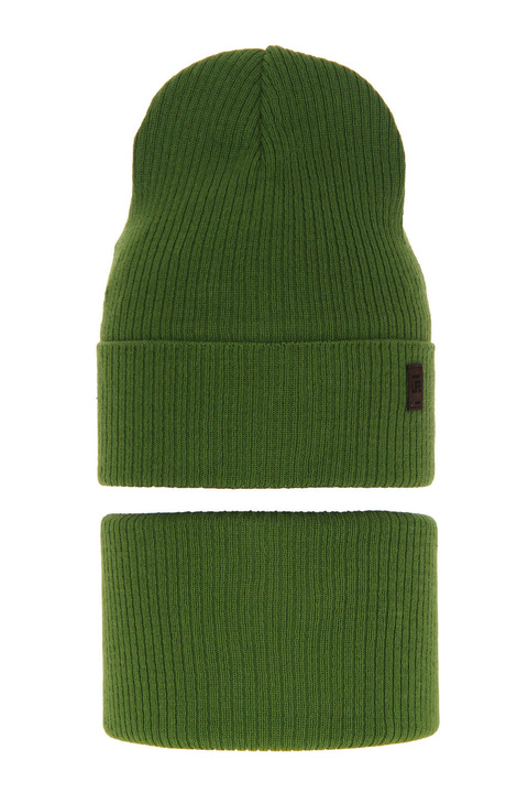 Осенне-весенний комплект для мальчика: шапочка и дымоход зеленый Дракон