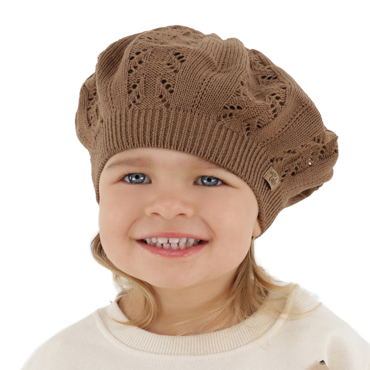 Осенний/весенний берет для девочки, коричневый, Kevira