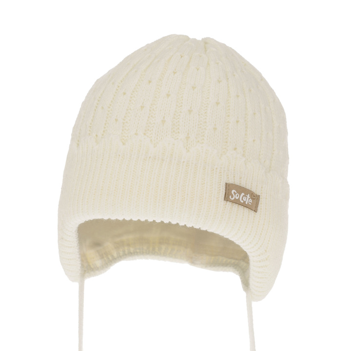 Осенняя/весенняя шапочка для девочки белая Tema