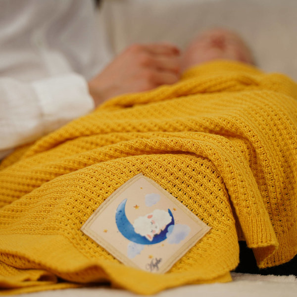 Бамбуковое/хлопковое детское одеяло Bambini желтое 80x100 мягкое