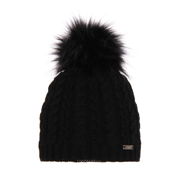 Женская зимняя шапка из черной шерсти Satina